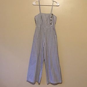 Blue & White Striped 100% Cotton Shell Overalls